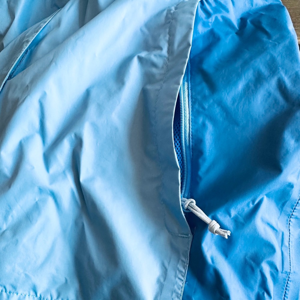 Columbia Omni-Tech Rain Jacket Womens Lg Blue Waterproof Hooded Shell Gorpcore - Picture 8 of 12